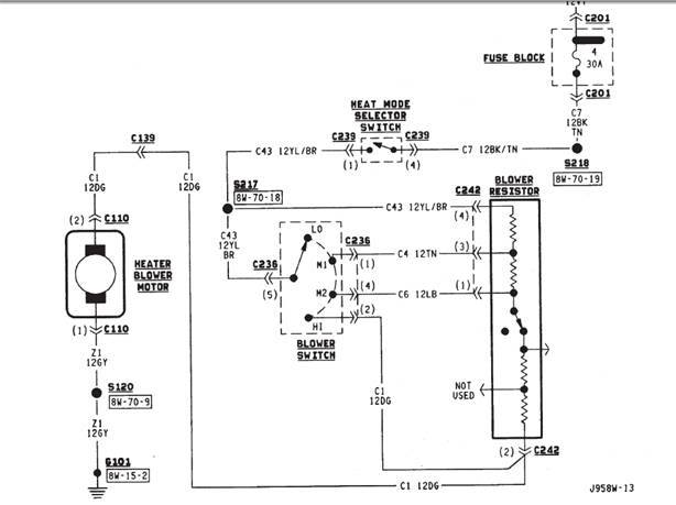 XJ Heat Not Blowing - Heat Blower Electrical Diagram